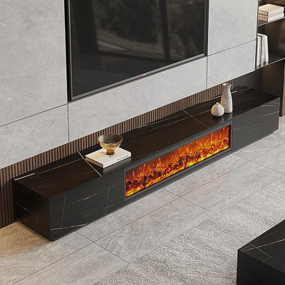 Meuble télé avec foyer à flamme simulée