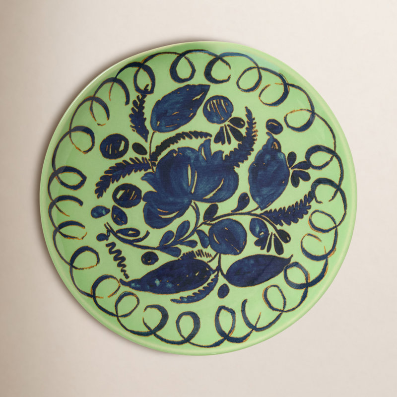 Amalfi Dessert Plate - Mustard - 9.1", Green