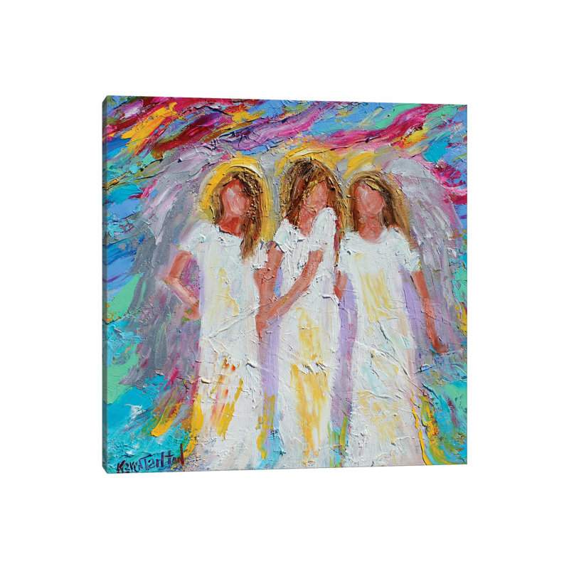 Angel Friends by Karen Tarlton - Wrapped Canvas Painting, 66.04 cm H x 66.04 cm W x 3.175 cm D