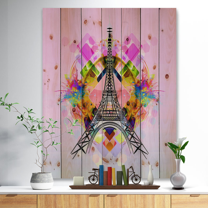 « brillante eiffel tour art », impression sur toile, H 20 po x l 15 po x P 0,78 po, Bois