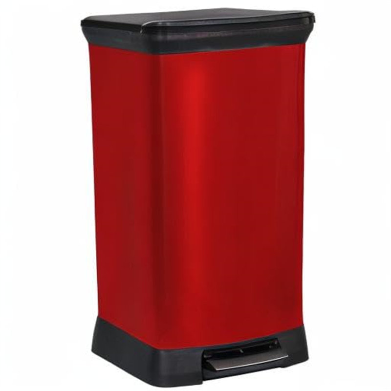 Cartney Plastic Kitchen Trash Can - 189.27L, Red