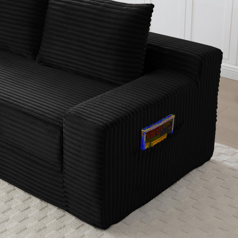 Canapé convertible pliable Boneless, Noir