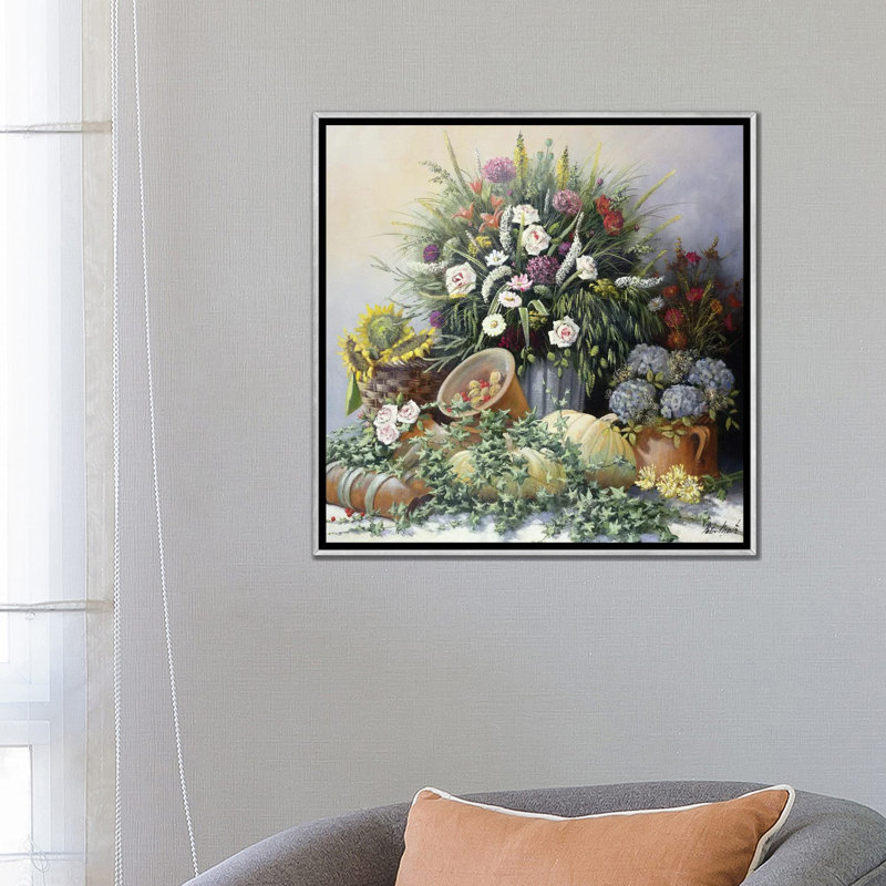Citrouilles - reproduction d'art murale - toile encadrée, H 26 po x l 26 po, Impression encadrée sans passe-partout