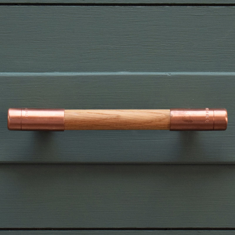 Copper Handle With Oak T-Shaped