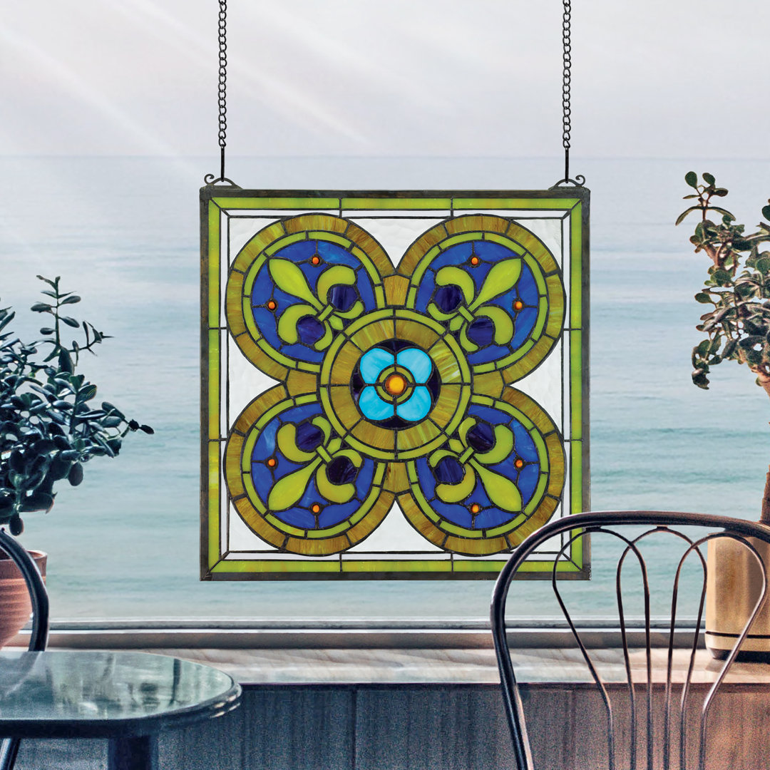 Fleur de Lis Quatrefoil Window Panel Design Toscano