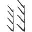 4 supports muraux de planche de surf horizontaux pour le rangement et la présentation, organisateur de support de planche en métal à hauteur réglable, planches de kite, planche courte, skis, capacité de poids de 100 lb, acier Q235 noir,