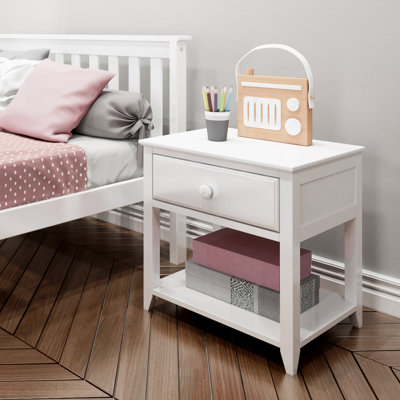Lubin 1 Drawer Solid Wood Nightstand by Harriet Bee