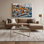 Art mural sur toile gris «USA State Massachusetts»