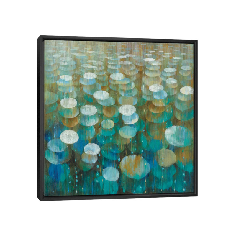 Rain Drops, reproduction d'art sur toile tendue, H 18 po x l 18 po x P 1,5 po, Toile avec cadre noir, Pas de tapis