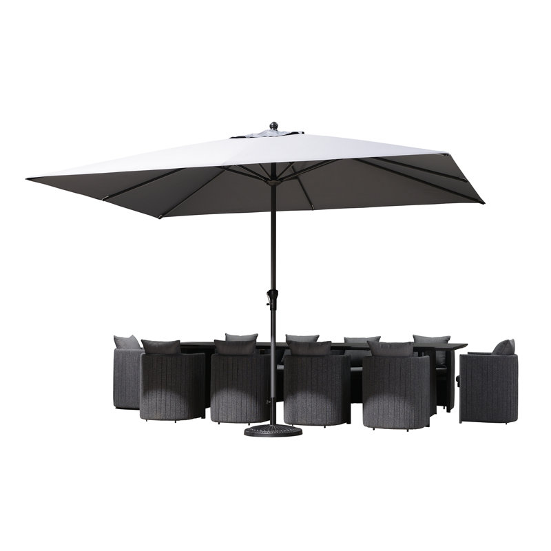 Parasol de marché rectangulaire sans base 108 po x 132 po Arlmont & Co., Gris clair
