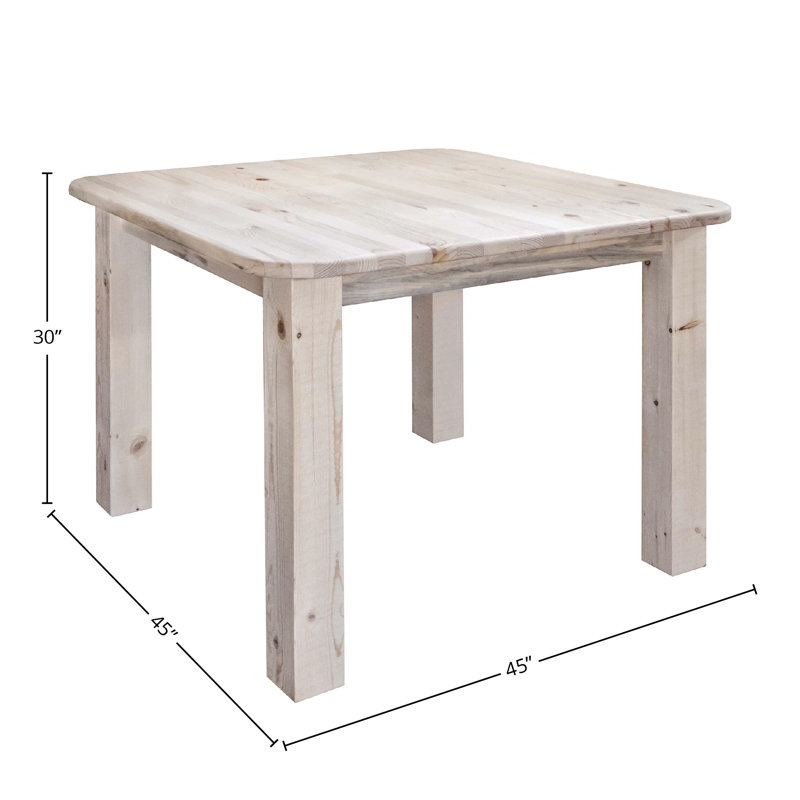 Homestead Collection Lodge Pole Pine Dining Table, Standard Height (30" Height), Ready To Finish