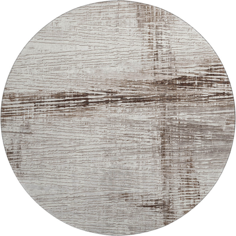 Premium Machine Washable Pirtle Stripes Rug, Round 8'