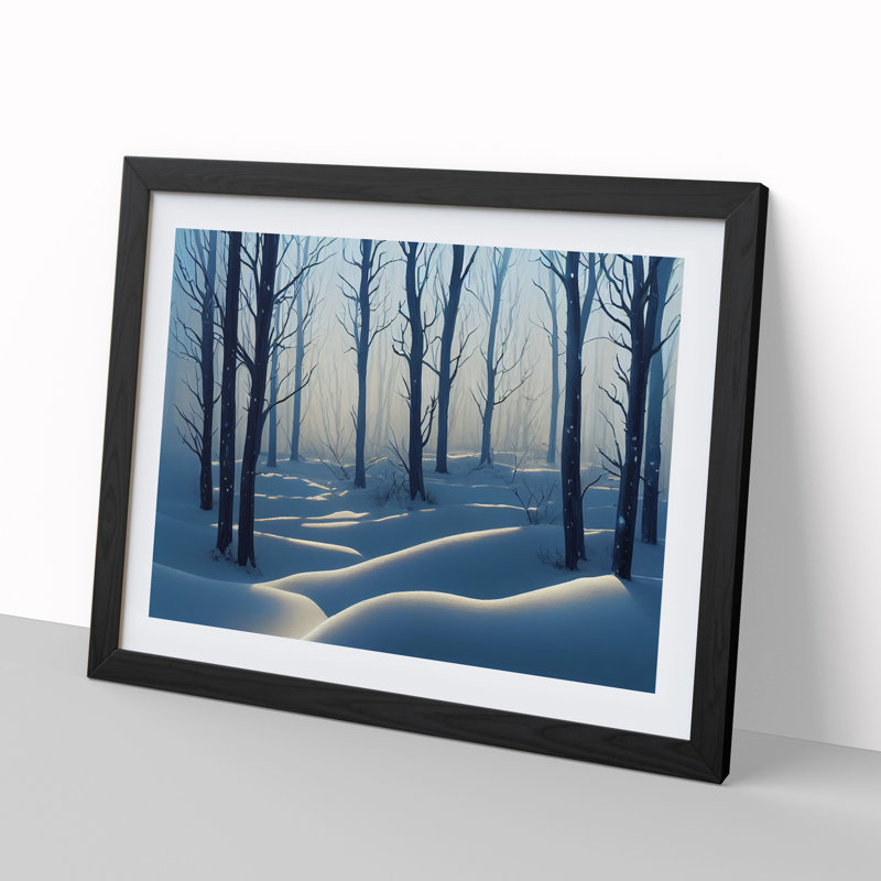 XH1022-10198X Winter Forest Vol.5 - Single Picture Frame Print, Black, 46cm H x 64cm W x 2cm D