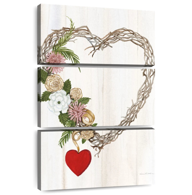 Hardie Rustic Valentine Heart Wreath I, 57" H x 36" W
