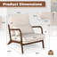 Fauteuil d'appoint rembourré 2 pièces avec accoudoirs et pieds en bois d'hévéa-1031897889