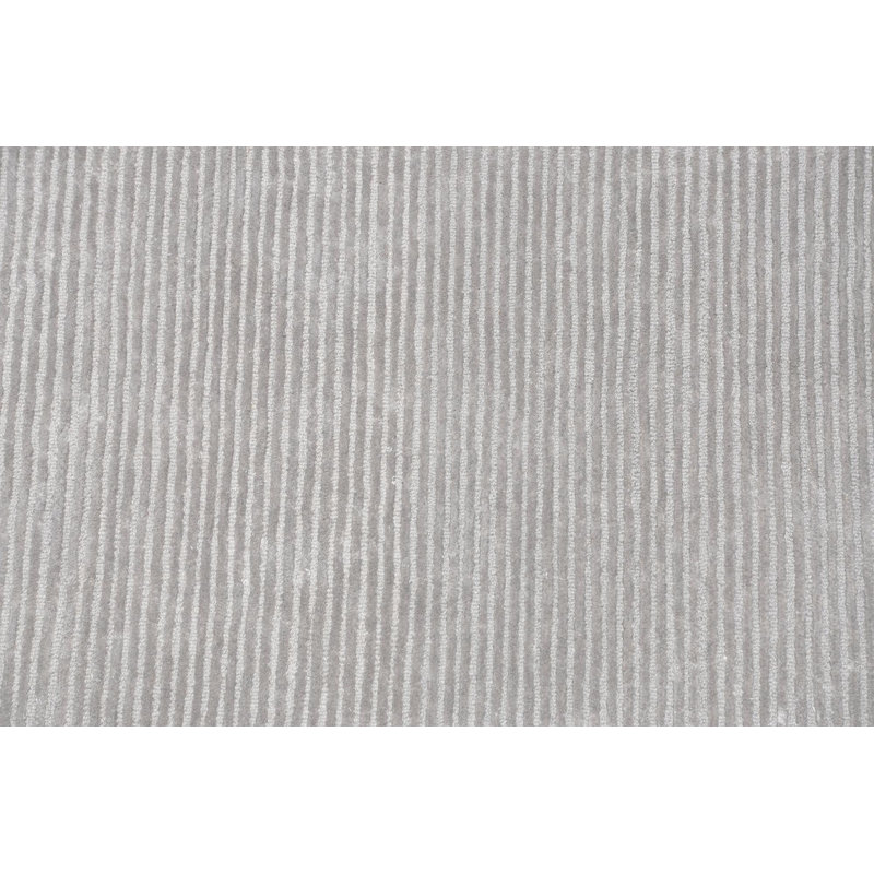 Tapis argenté touffeté à rayures Edgy, Rectangle de 10 pi x 14 pi