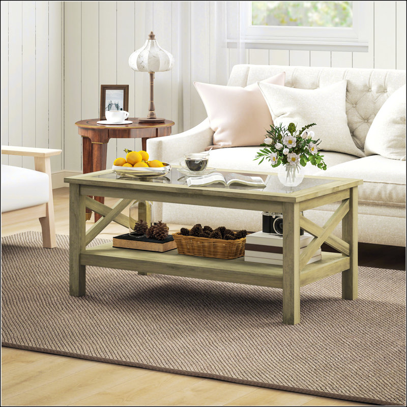 Table basse en verre, Gris