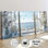 Impression sur toile 3 pièces en coton blanc frais pour décoration de chambre à coucher minimaliste