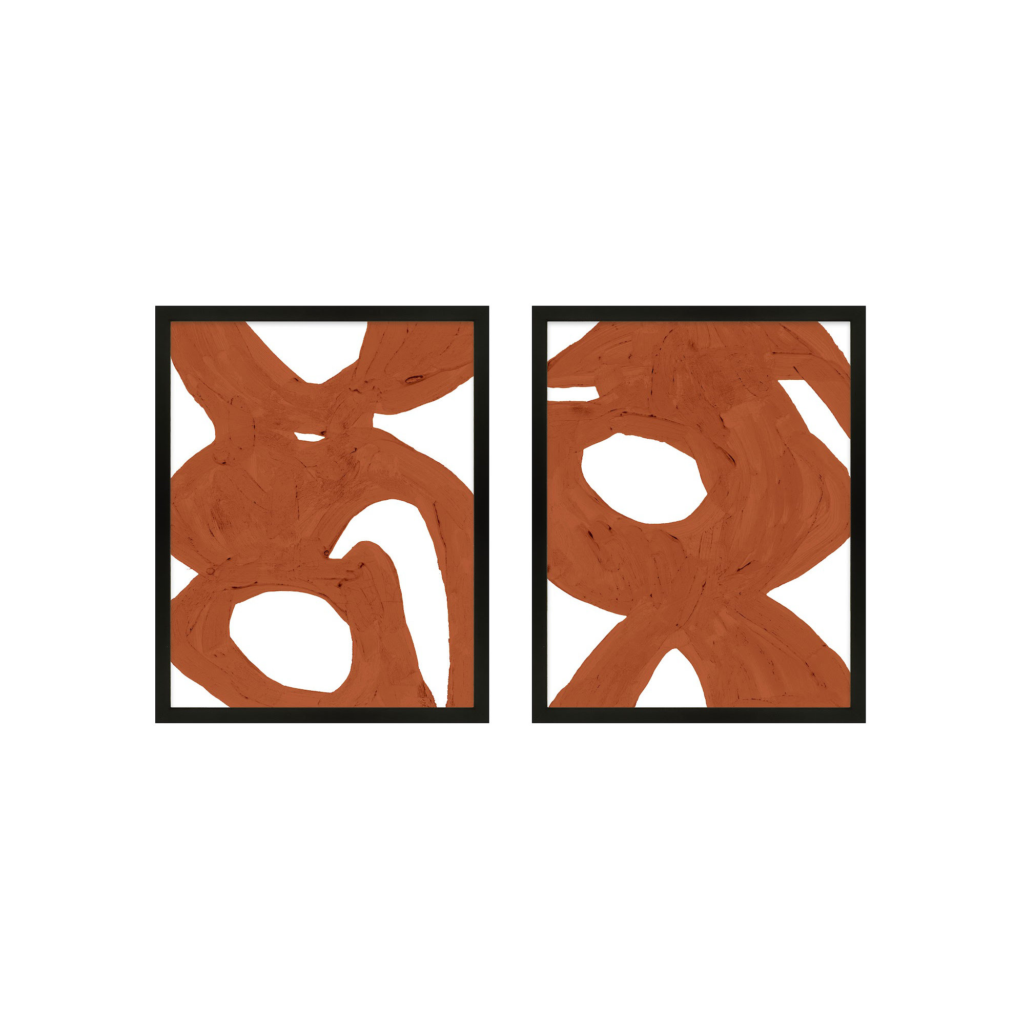 Copper Harmony Set Of 2 by Andrea Stokes, 50" H x 80" W, Black