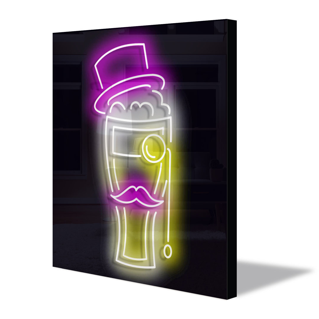 Neon Sign Beer Glass Wall Décor