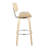 Lombardi 30" Mid-Century Modern Fixed-Height Barstool With Swivel In Natural Wood And Cream Faux Leather With Round Chrome Metal Footrest By Lumisource - Set Of 2-1663045111-1663045105