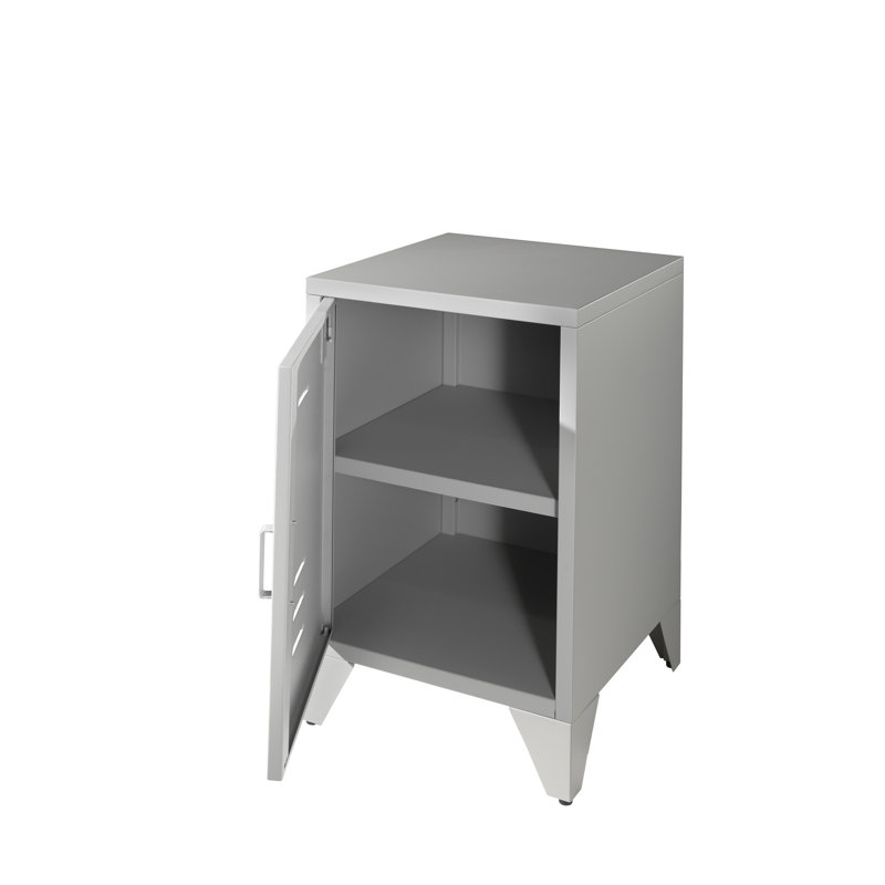 BRONXX Night Console Industrial Look Blue Matt, Grey