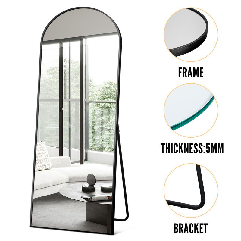 Miroir pleine grandeur Elden, 59 po x 19 po, Noir