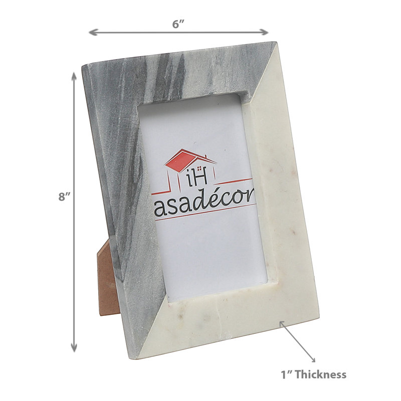 White and Gray Marble 4x6 Picture Frame