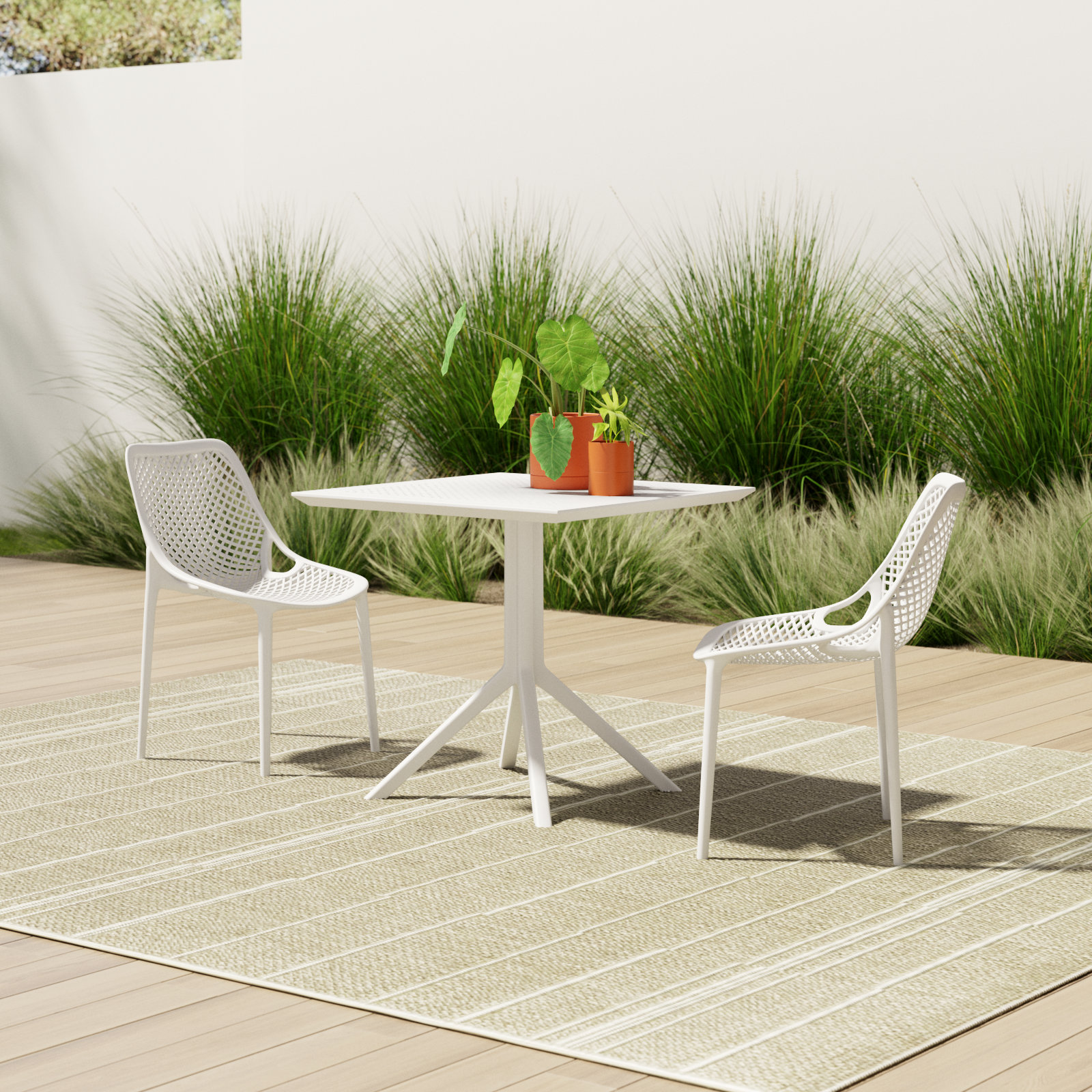 Farrah 32" Patio Bistro Set, White