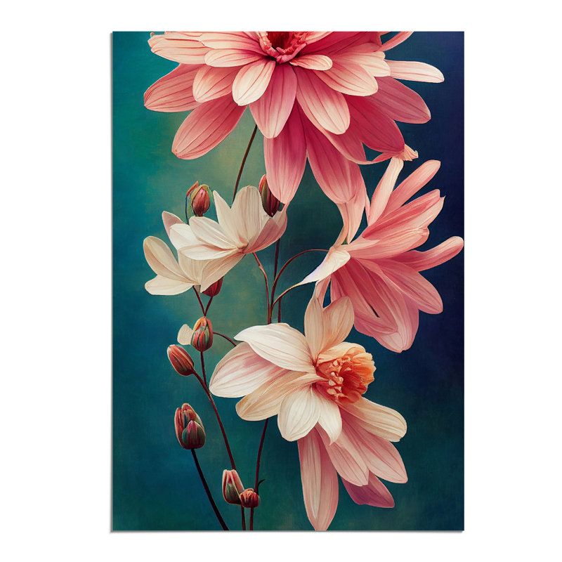 XV1022-3418X Peaceful Flower Scene - Print, 59.4cm H x 42cm W, Paper