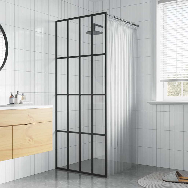 Écran de douche en verre trempé transparent vidaXL 35,4 po x 76,8 po transparent, 35.4" W x 76.8" H, Transparent
