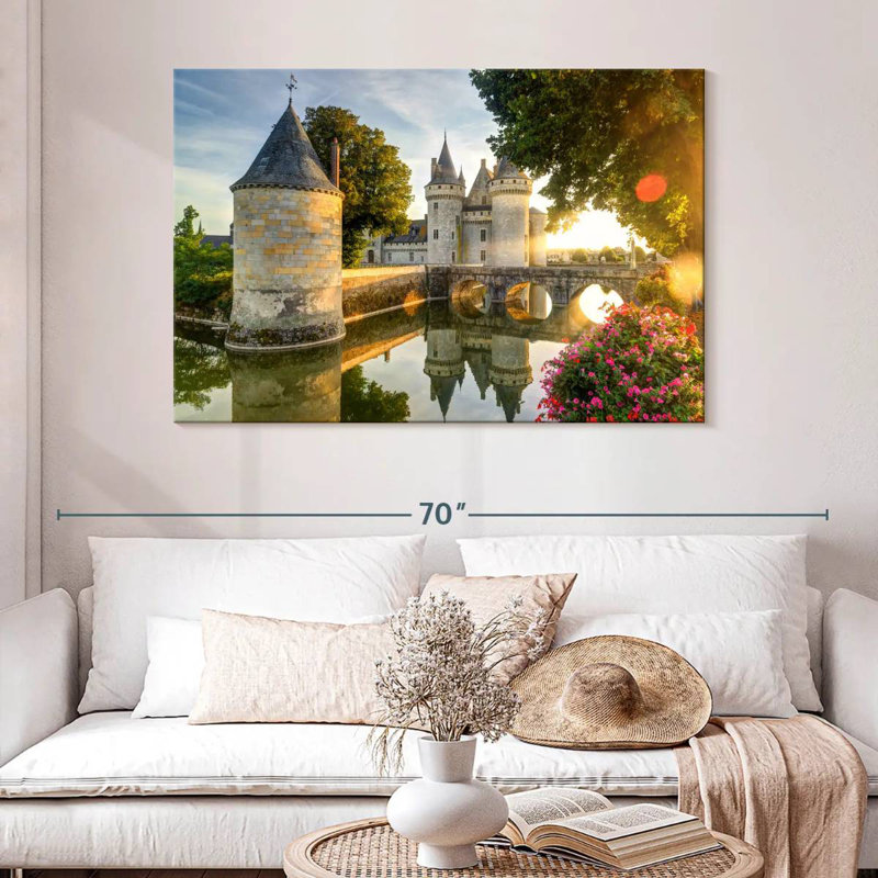 Lilie superbe château français, H 32 po x l 48 po