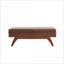 Repose-pieds avec rangement, tissu en laine Teddy - Tabouret de pied / de lit pour chambre à coucher | Noyer brun | Bois massif