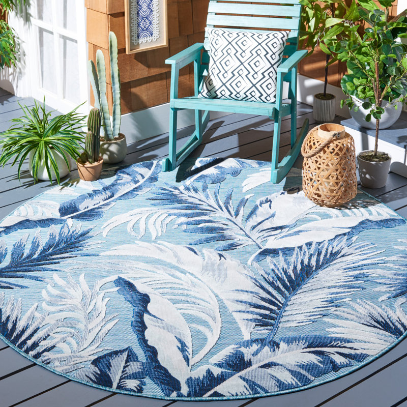 Abbriella Machine Woven Floral Area Rug, Round 6'5"