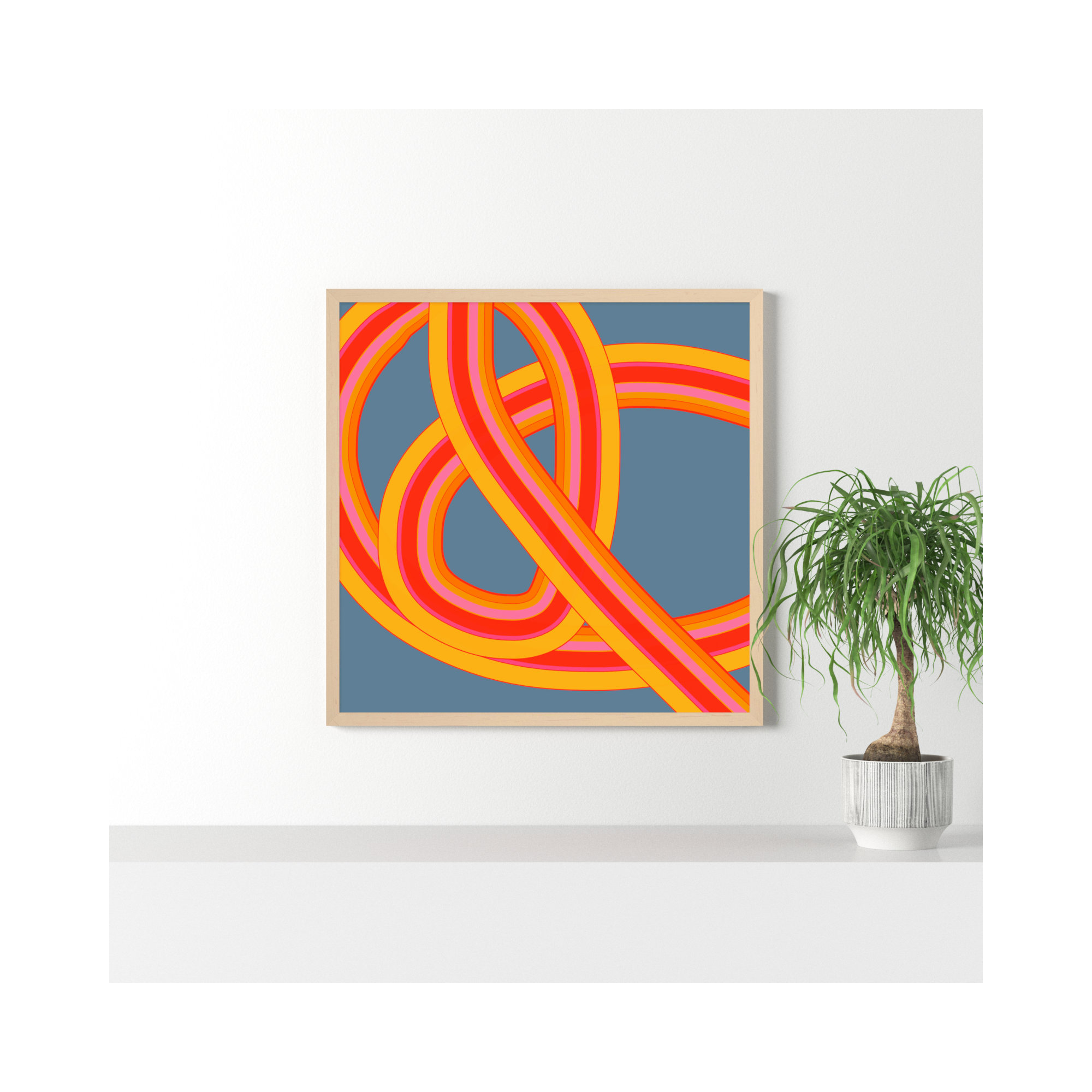 Twist Series I Hawaiian Twist by Jacques Pilon - Picture Frame Graphic Art, 36" H x 36" W x 1.25" D, Brown