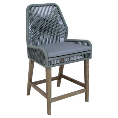 Nakia Woven Rope Back Counter Height Stools, Set of 2