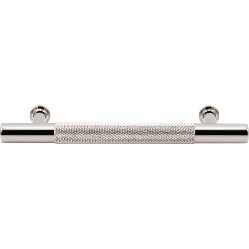 Beliza Knurled Bar Pull, Polished Nickel, 3 3/4"