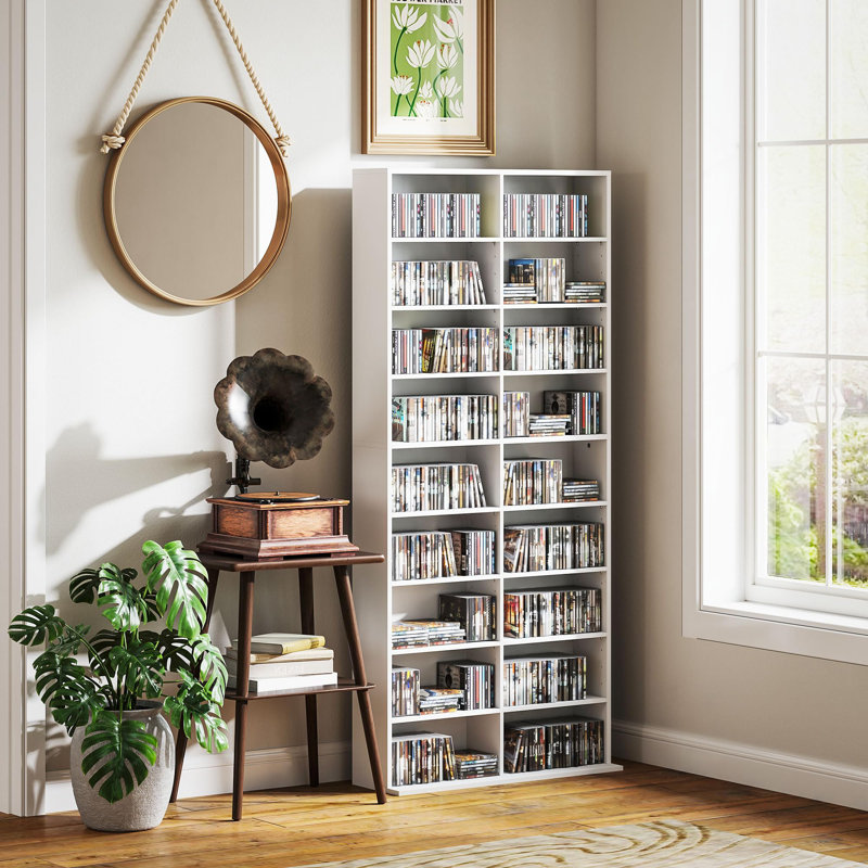 175cm H Media Shelves, White