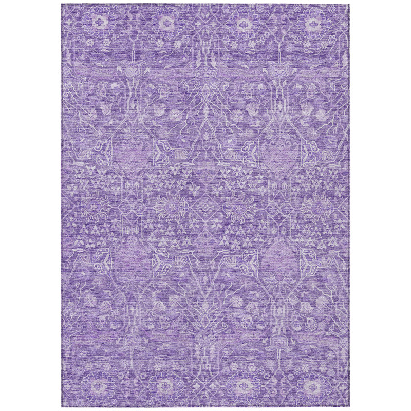 Plum Vintage Boho Machine Washable Indoor/Outdoor Rug