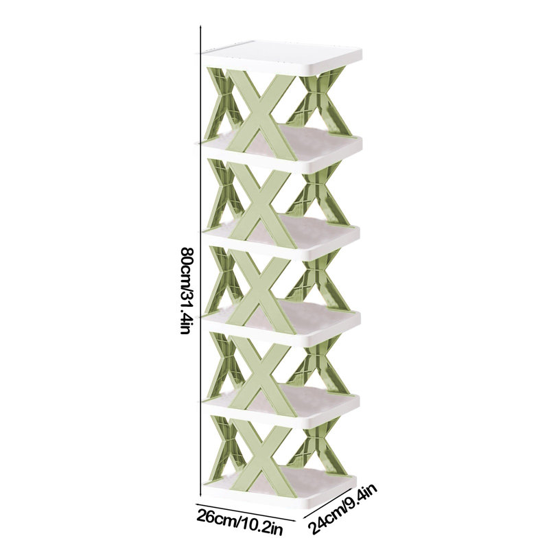 Petite tablette multi-couches en plastique, Green, 31.5"H x  9.45"W x  10.2"D