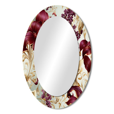 Royal Victorian Flourish Victorian Pattern - Floral Large Wall Mirror, Cottage Decorative Mirror, Printed Metal Art