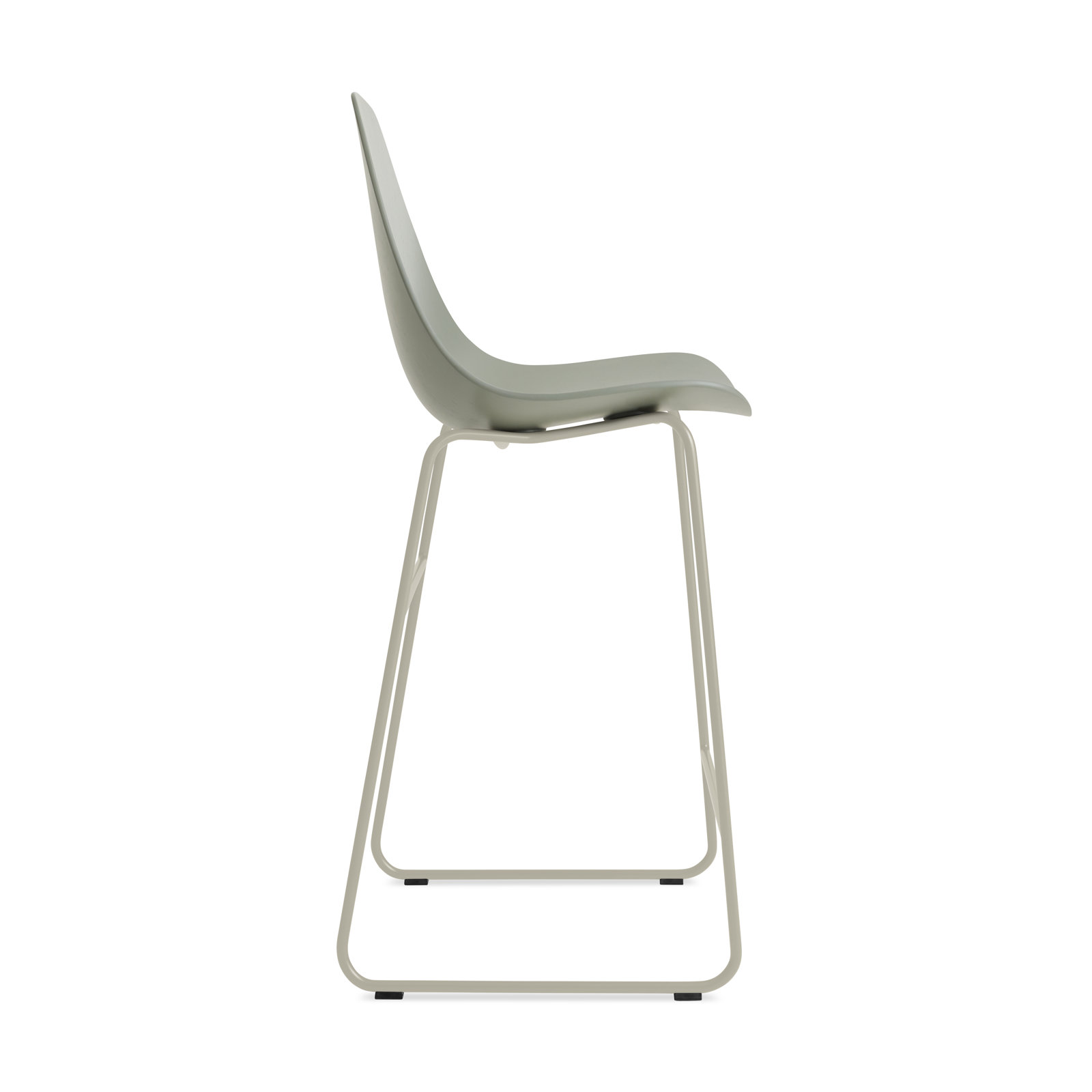 Clean Cut Stool with Sled Leg, Counter Stool (24” Seat Height), Gray Green