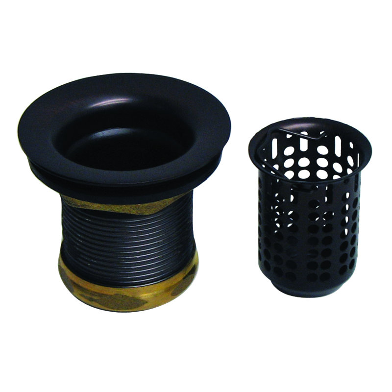 Junior Bar and Laundry Sink Drain Assembly with Removable Strainer Basket, Oil Rubbed Bronze