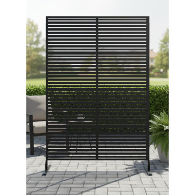 2 pcs 70" H Decorative Metal Garden Fences, Rust-Proof Scroll Design