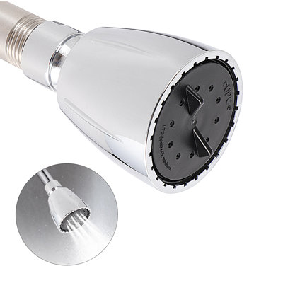 Shower Head Adjustable Spray Settings Chrome Plated Fixed Showerhead, 2.5" Face