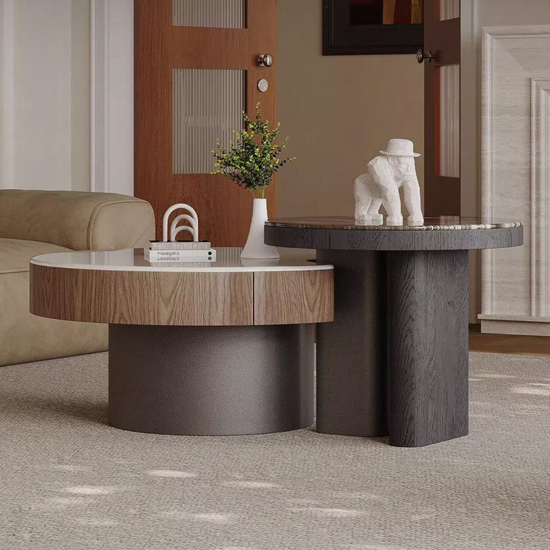 Table basse simple en marbre avec rangement