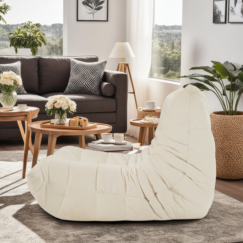 Art Deco Floor Sofa,Floor sofa Bean Bag Chair,Waterproof Polyester,High-Density Foam,Armless Design,No Assembly