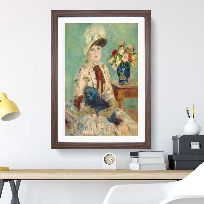 Mlle Charlotte Berthier by Pierre-Auguste Renoir - Picture Frame Painting, 65cm H x 48cm W x 2cm D, Walnut