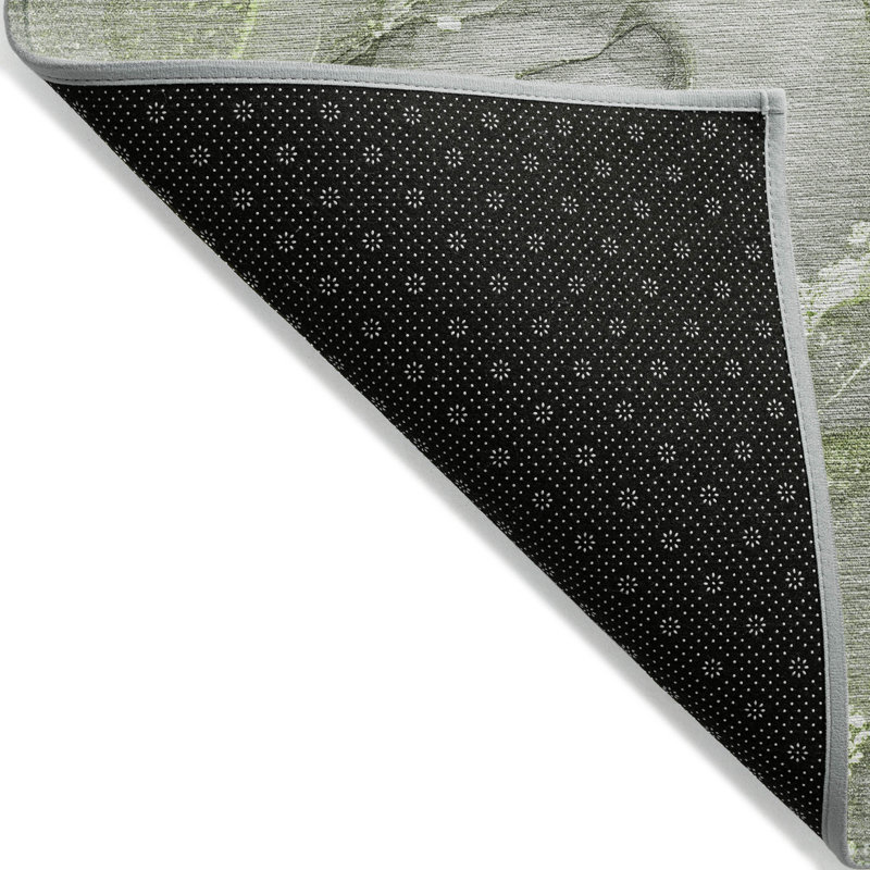 Tapis extérieur lavable et antidérapant abstrait 2 pi x 3 pi vert