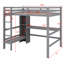 Loft Bed With Multifunction Shelves And Under-Bed Desk-911610191